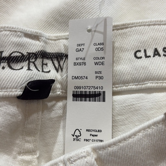 NWT J. Crew Classic Straight Jean in White Petite Fit sz 30P - Picture 10 of 11